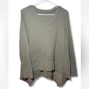 Olive Green V-Neck Sweater